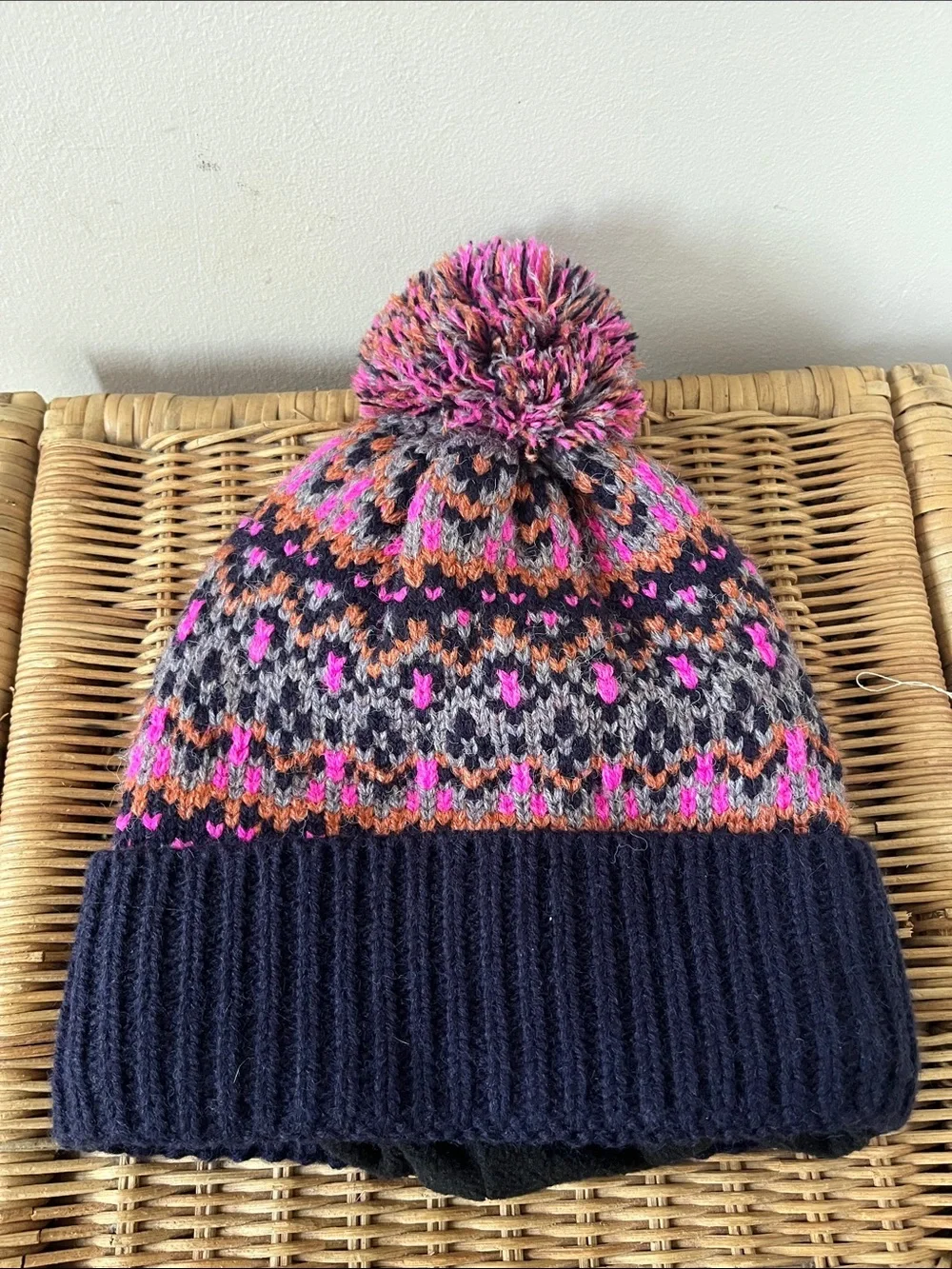 Free People First Frost Fairisle Pom Pom Beanie NEW